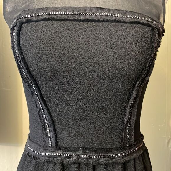Sandro Black Rapprochement Chain Mesh Mini Dress Size 1 - Picture 5 of 8